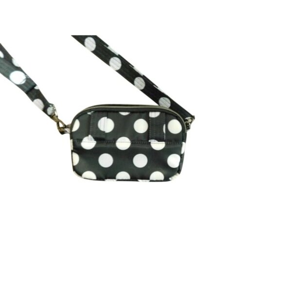 Lug Black White Polka Dot Cross Body Belt Convertible Bag EUC - Picture 3 of 4